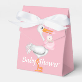 Favoritruta för rosa Stork Baby Shower Presentaskar
