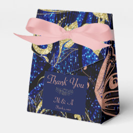 Favoritruta för Royal Blue Guld Butterfly Bröllop Presentaskar