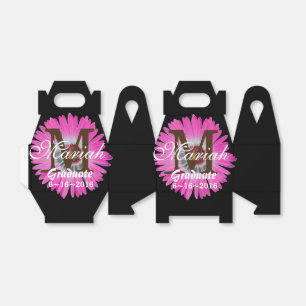 Favoritruta för shock rosa och svart Gerbera-Daisy Presentaskar