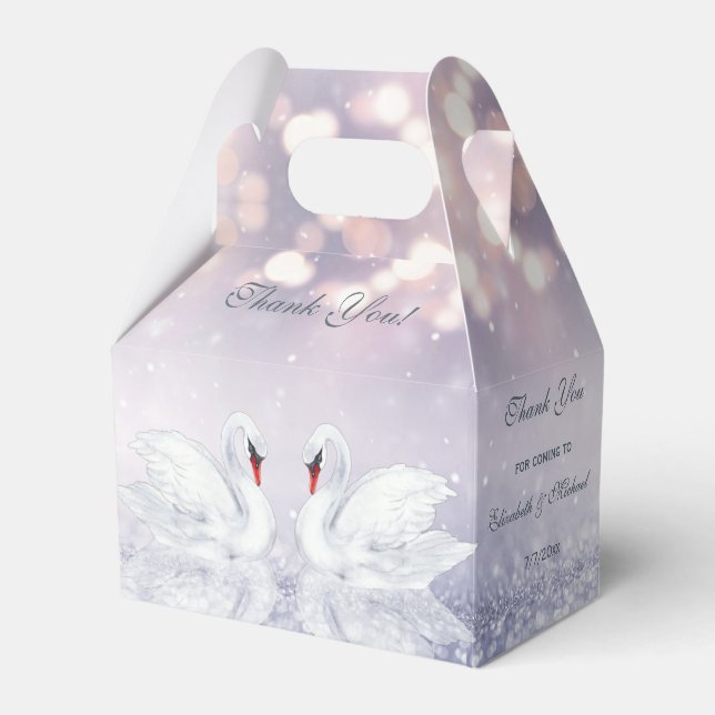 Favoritruta för svanar Bröllop Tack Presentaskar (Framsidan Sidan)