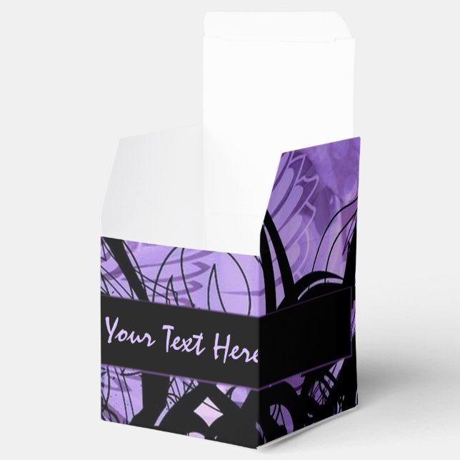 Favoritruta för svart och Lila Mönster Cube Presentaskar (Öppnad)