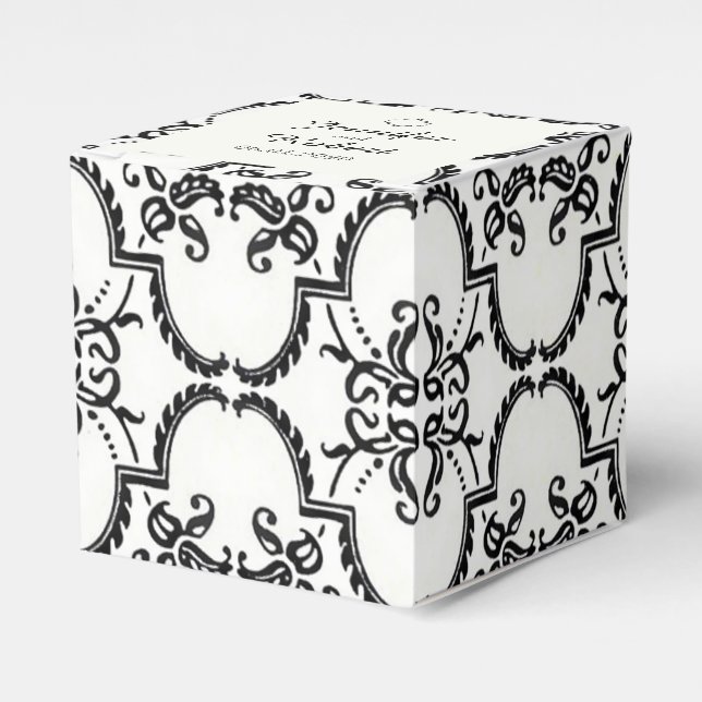 Favoritruta för svartvit mask-bröllop presentaskar (Framsidan Sidan)