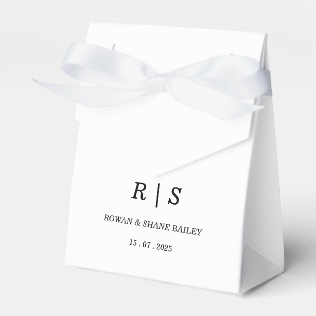 Favoritruta för svartvit monogram-elegant presentaskar (Framsidan Sidan)