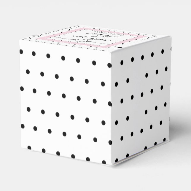 Favoritruta för svartvita polka-punkter presentaskar (Baksidan Sidan)