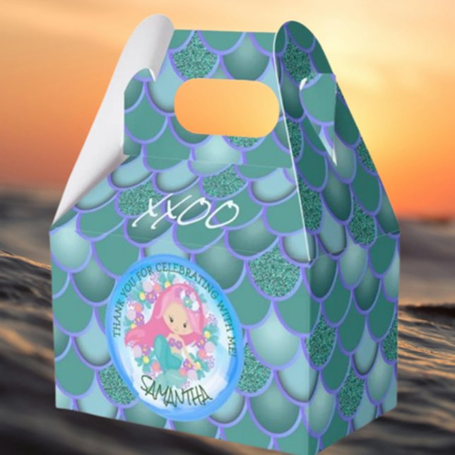 Favoritruta för Tack av blå skalor i sjöjungfrun Presentaskar (Delight kids with adorable mermaid-themed candy and chocolate boxes)