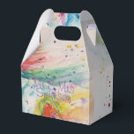 Favoritruta för Unicorn Watercolor Bröllop Cake Presentaskar<br><div class="desc">Regnbåge,  Bröllop,  Watercolor Cake Favor Boxes,  med ett helt anpassade namn. Designad från en av mina vattenfärgsmålningar.</div>