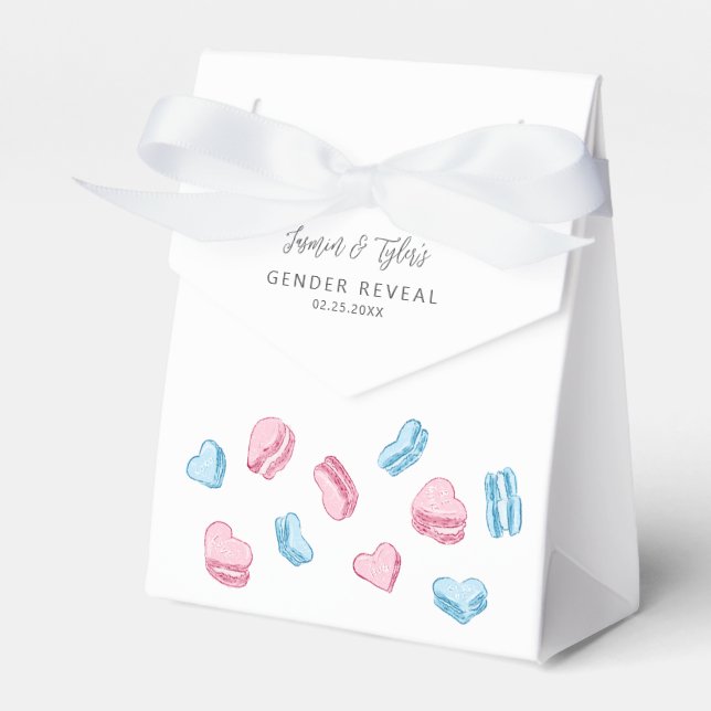 Favoritruta för Valentine Hearts Gender Reveal Par Presentaskar (Framsidan Sidan)