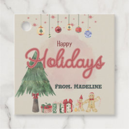 Favoritruta för vattenfärg i helgdag i stil gåvor etiketter