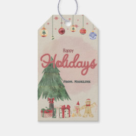 Favoritruta för vattenfärg i helgdag i stil presentetikett