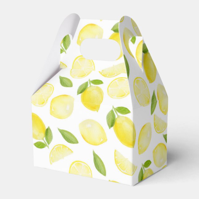 Favoritruta för vattenfärg-Lemon-part Presentaskar (Framsidan Sidan)