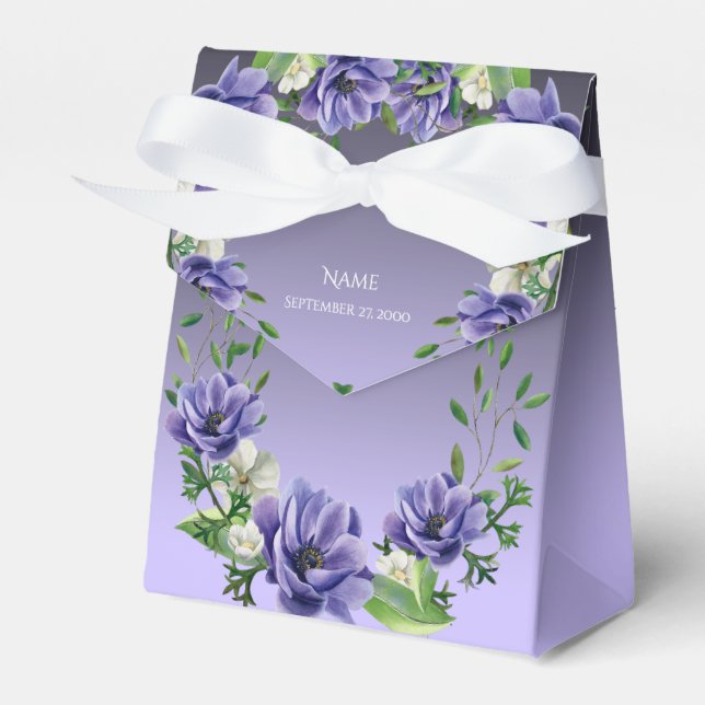 Favoritruta för vattenfärg Lila blommor Presentaskar (Framsidan Sidan)