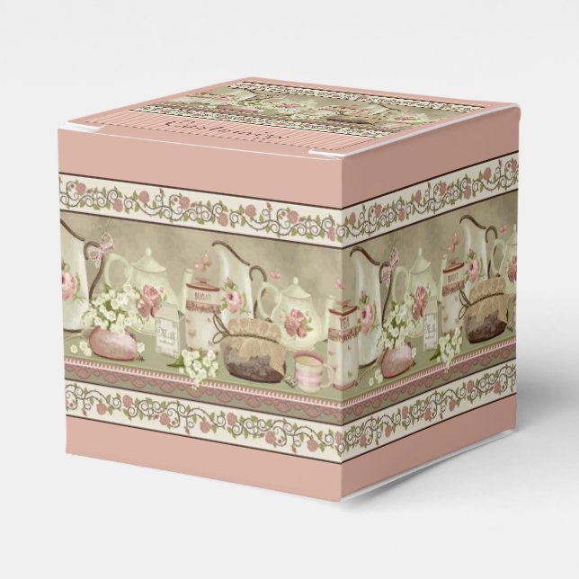 Favoritruta för vintage Peach Tea & Ro Cube Presentaskar (Framsidan Sidan)