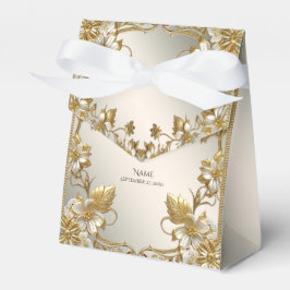 Favoritruta för vit Blommigt Guld Ornate Presentaskar