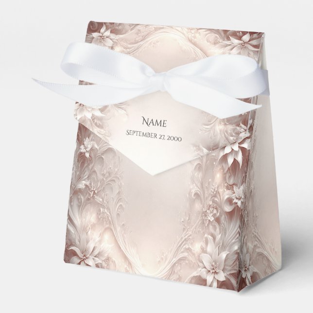 Favoritruta för vit ivoriansk Blommigt Presentaskar (Framsidan Sidan)