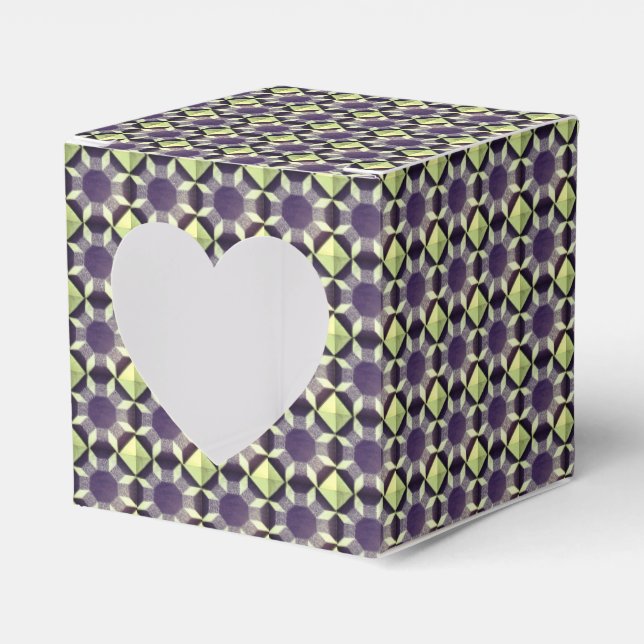 Favoritruta - Grönten Kort Mönster och blå Presentaskar (Framsidan Sidan)