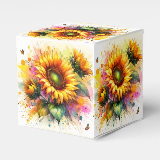 Favoritruta - vackra solblommor av Gult Presentaskar (Framsidan Sidan)