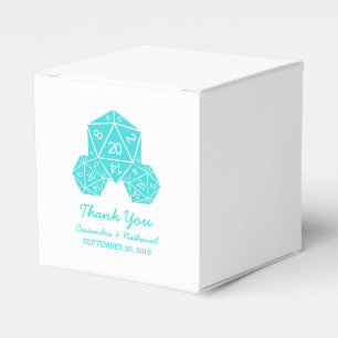 Favoritrutor för Aqua D20 Dice Wedding Presentaskar