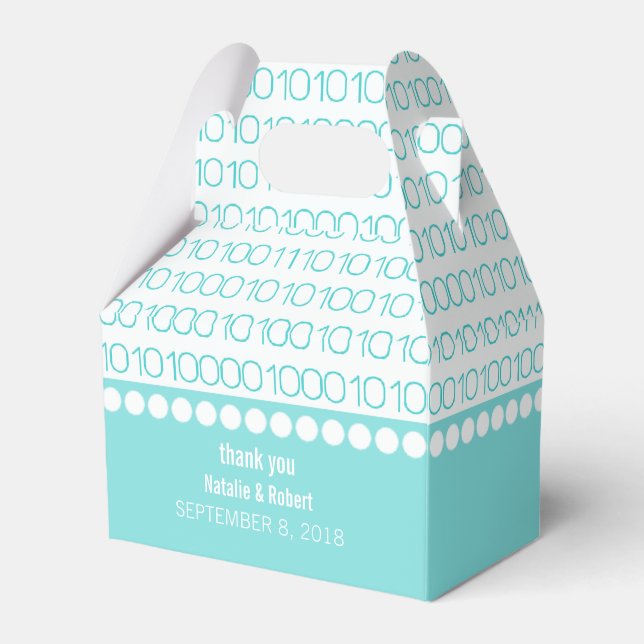 Favoritrutor för Aqua Geek Chic-binärkod Presentaskar (Framsidan Sidan)