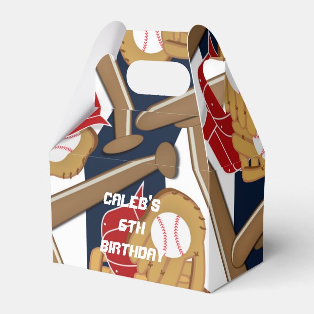 Favoritrutor för baseball Blue Stripe-Födelsedagsf Presentaskar (Framsidan Sidan)