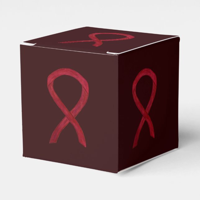 Favoritrutor för Burgundy Awareness Ribbon Party Presentaskar (Framsidan Sidan)