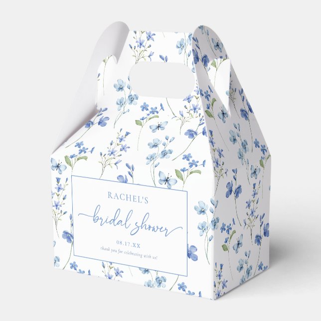 Favoritrutor för Dusty Blue Blommigt-Möhippa Presentaskar (Framsidan Sidan)