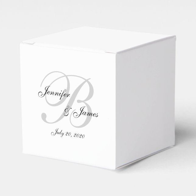 Favoritrutor för elegant Monogram-bröllop Presentaskar (Framsidan Sidan)