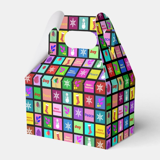 Favoritrutor för god jul-partiet presentaskar (Baksidan Sidan)