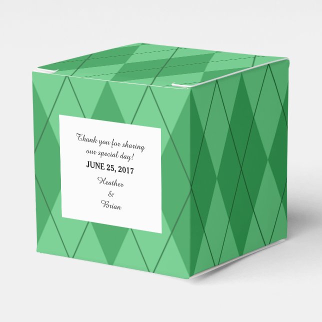 Favoritrutor för grönt Argyle Wedding Presentaskar (Framsidan Sidan)