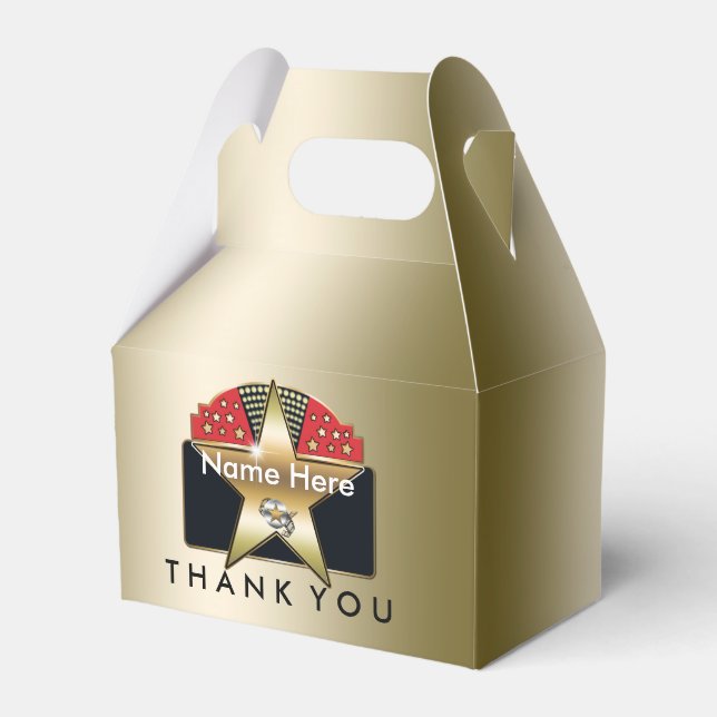 Favoritrutor för guld Hollywood ANPASSNINGSBAR Föd Presentaskar (Framsidan Sidan)