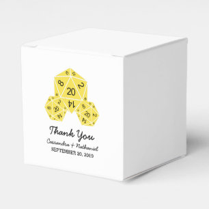 Favoritrutor för gult D20 Dice Wedding Presentaskar
