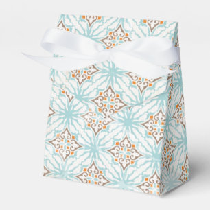 Favoritrutor för isig Blue och Tan Damask Wedding Presentaskar