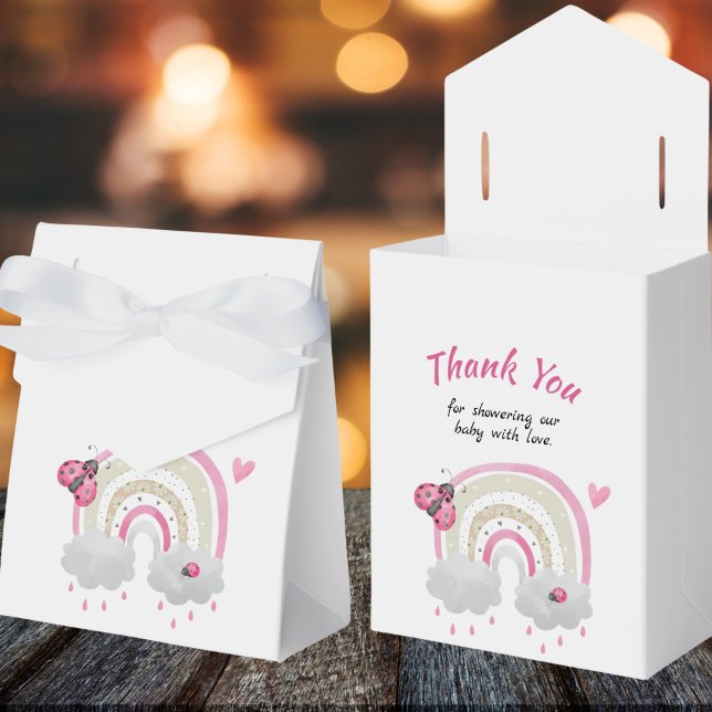 Favoritrutor för Ladybug Baby Shower Party Party Presentaskar (front and front open)