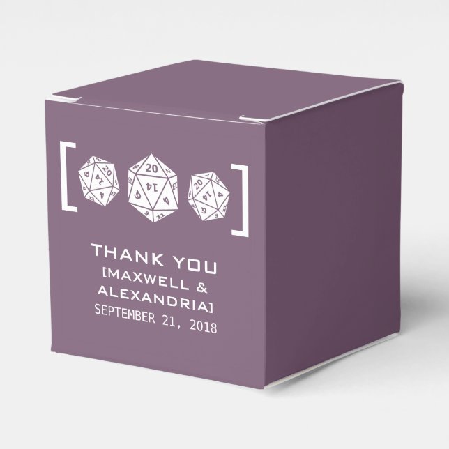 Favoritrutor för lila D20 Dice Gamer Presentaskar (Framsidan Sidan)