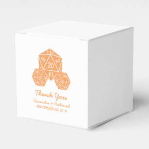 Favoritrutor för orange D20 Dice Wedding Presentaskar