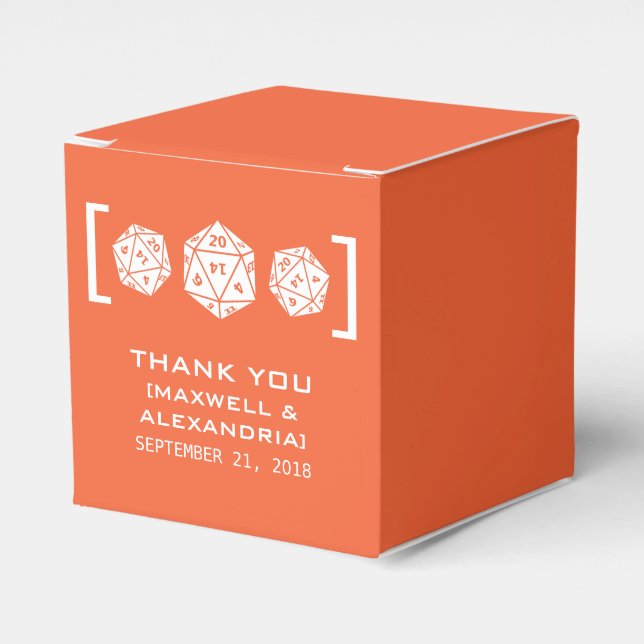 Favoritrutor för orange D20-segmentspelare Presentaskar (Framsidan Sidan)