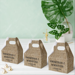 Favoritrutor för personlig Burlap-natur - Rustik Presentaskar