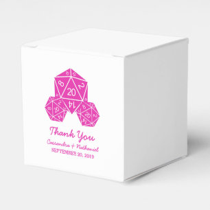 Favoritrutor för rosa D20 Dice Wedding Presentaskar