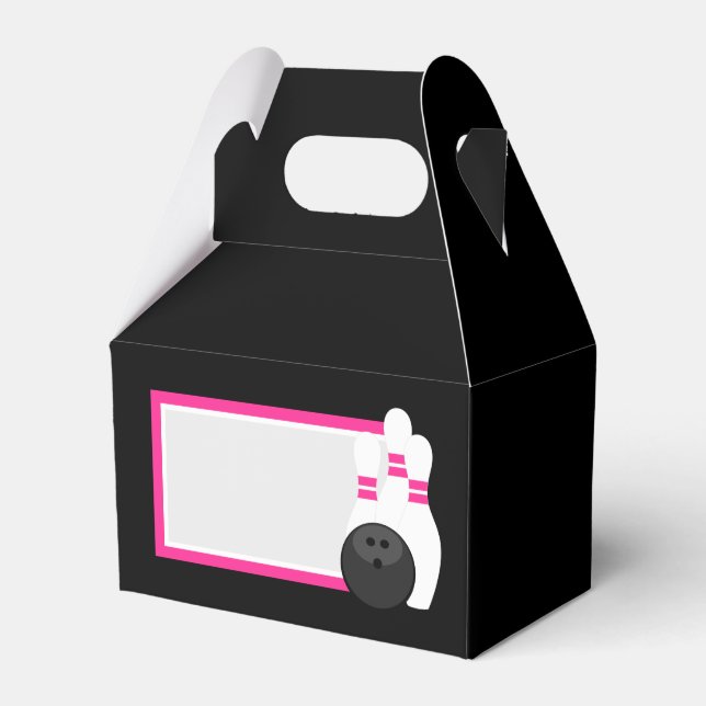 Favoritrutor för rosa och svart Bowling Presentaskar (Framsidan Sidan)