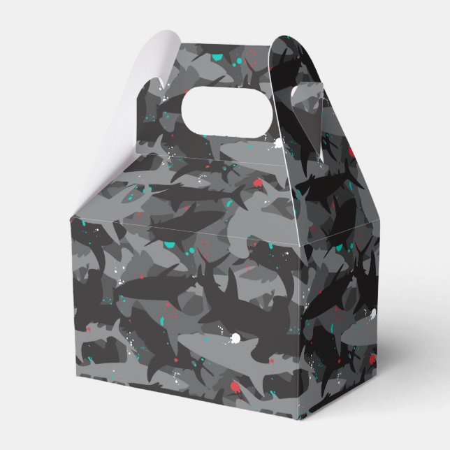 Favoritrutor för Shark Black & Teal Camouflage Mön Presentaskar (Framsidan Sidan)