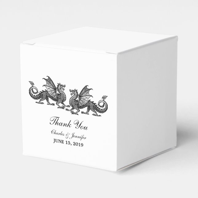 Favoritrutor för Silver Elegant Dragons Wedding Presentaskar (Framsidan Sidan)