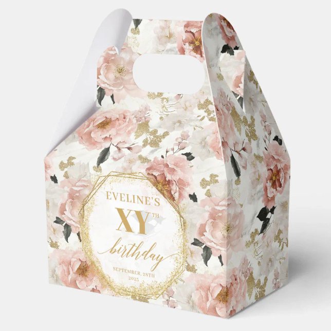 Favoritrutor för strålande  Rosa för vattenfärg på Presentaskar (Radiant Blush Pink Watercolor Birthday Favor Boxes)