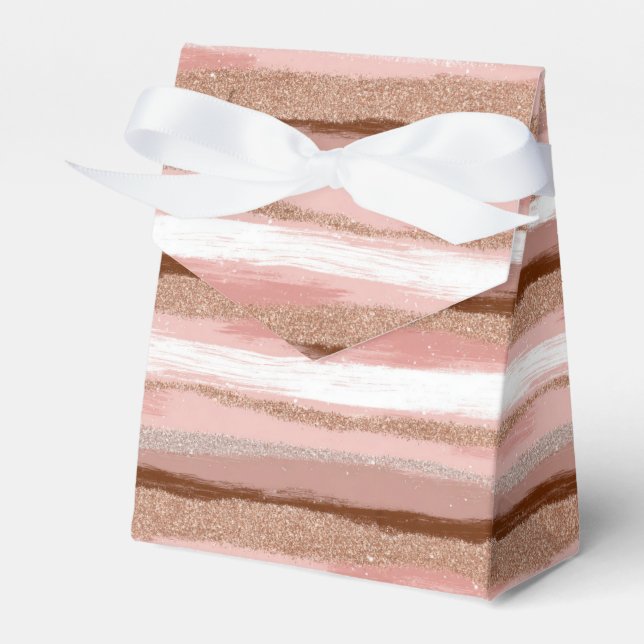 Favoritrutor för stripe Guld Glitter Rosa Presentaskar (Framsidan Sidan)