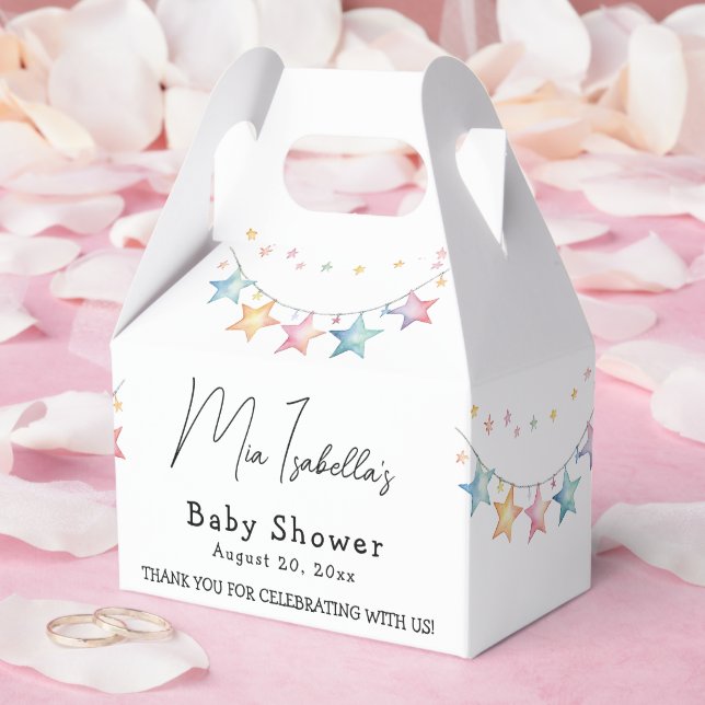 Favoritrutor för vattenfärgsstjärnor för babyskor presentaskar (Bröllop)