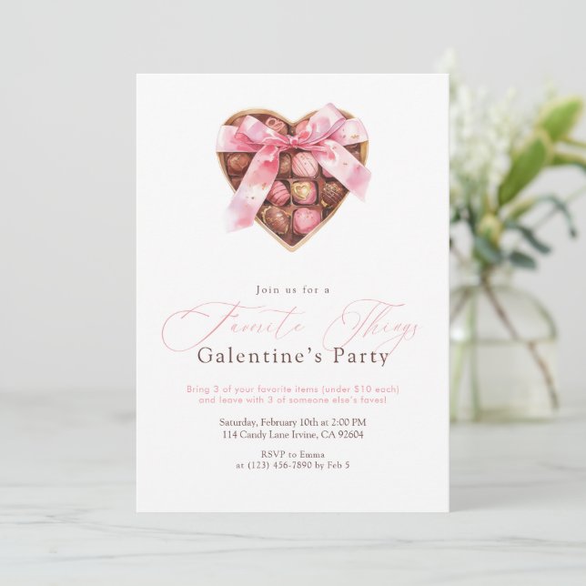 Favoritsaker Galentine-fest Inbjudningar (Stående Fram)