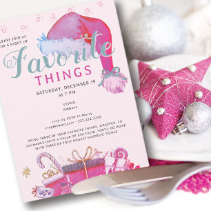 Favoritsaker Julfest Rosa Presentutbyte Inbjudningar