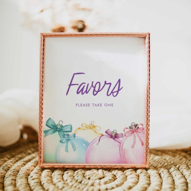 Favoritsignatur för favoriter för fixerande vinter poster (Colorful Winter Baby Shower Favor Sign)