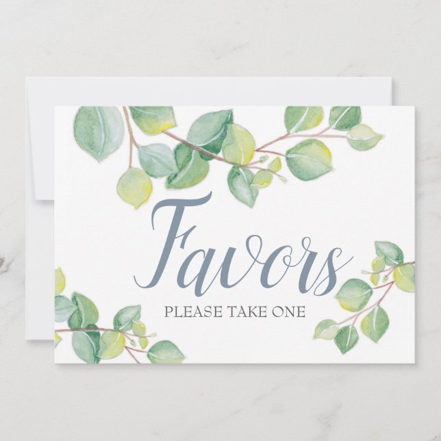 Favoritsignatur för Grey Eucalyptus Wedding Inbjudningar (Framsida)