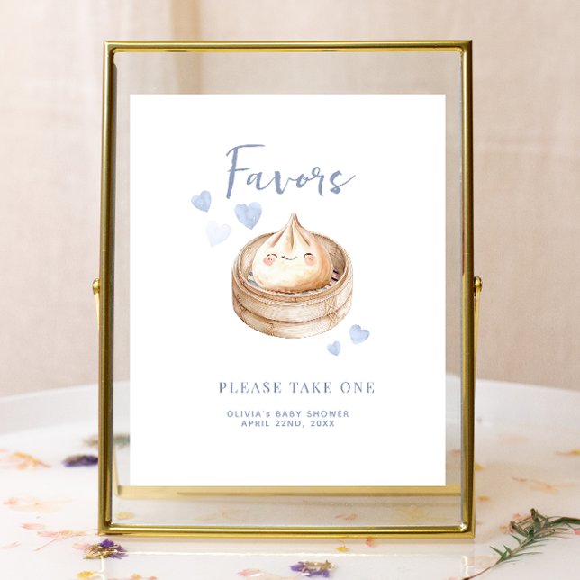 Favoritsignatur för Little Dumpling Blue Baby Show (Favor Sign)