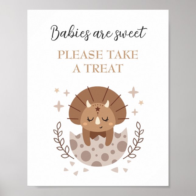 Favoritsignatur för spädbarnsskor för Cute Dinosau Poster (Framsidan)