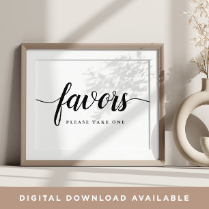Favoritsignatur för svartvit calligrafi-bröllop poster
